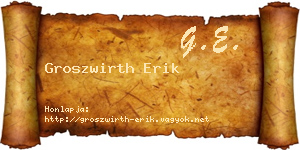 Groszwirth Erik névjegykártya